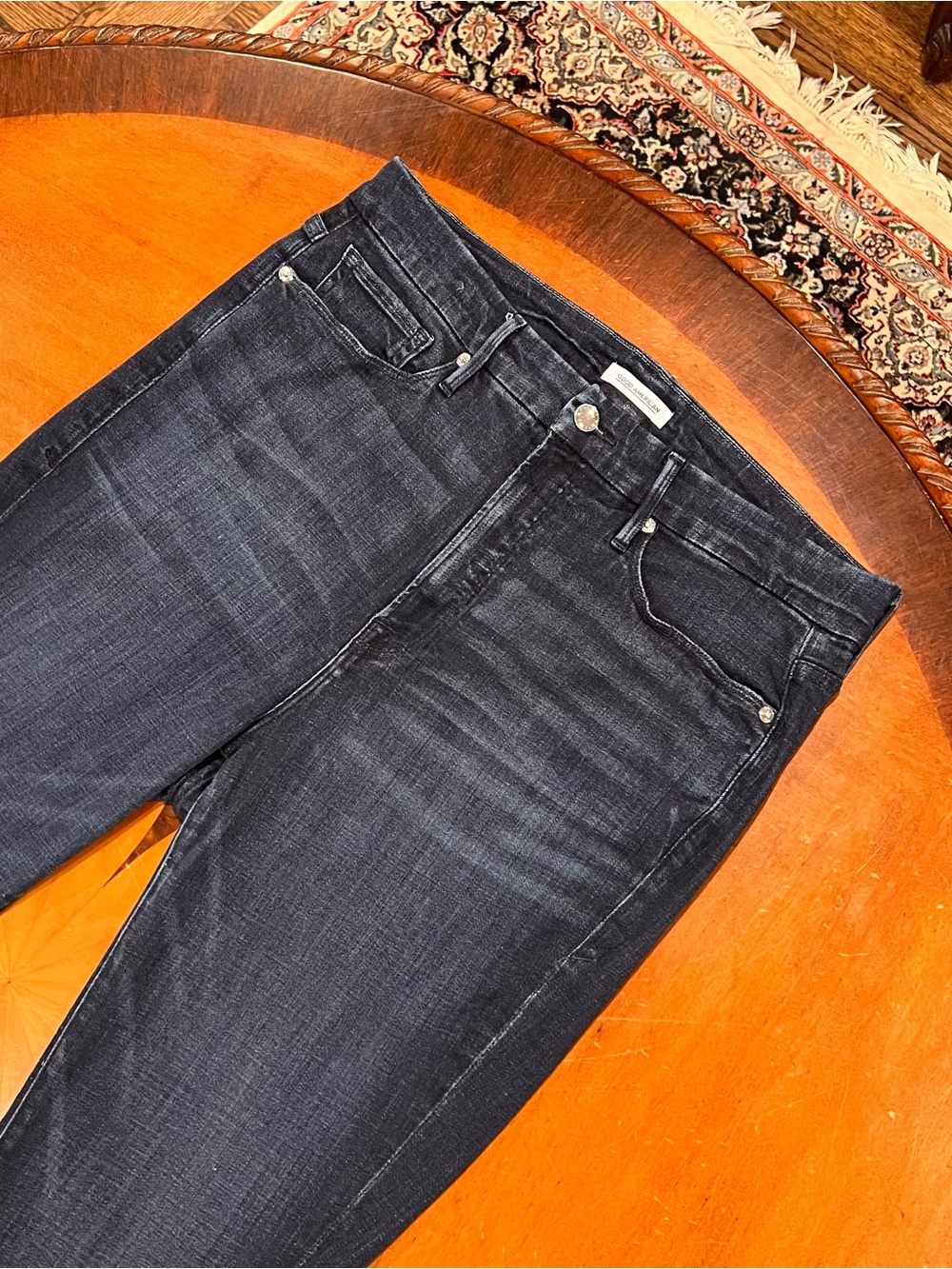 Good American Good Waist Super High Rise Skinny Jeans Medium Blue Wash 16 - Picture 6 of 16